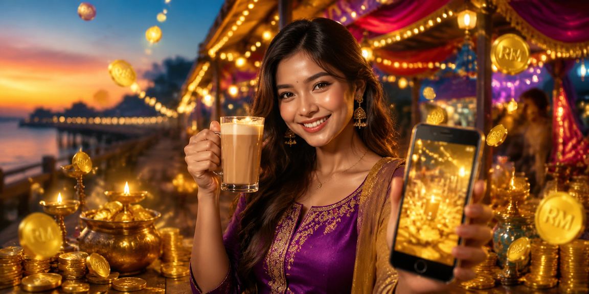 Pemain Malaysia menggunakan telefon pintar untuk bermain kasino dalam talian gaya Melayu