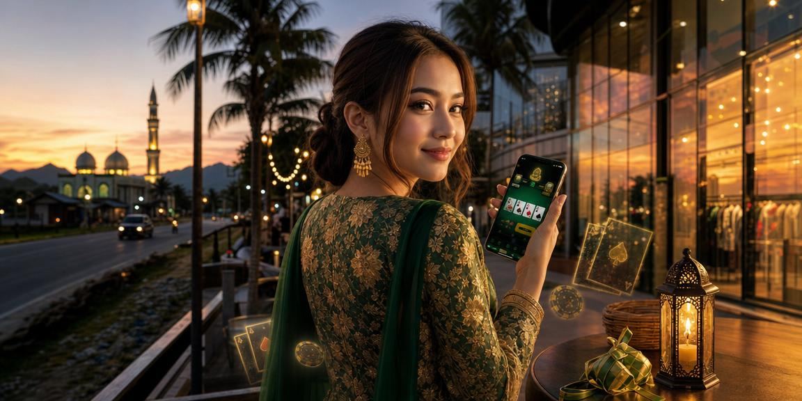 Malaysian player enjoying online poker on the 13600 platform during Hari Raya